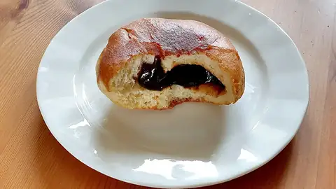 Jam doughnut, bitten